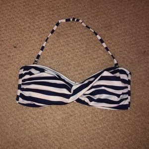 Strapless Striped Bikini Top